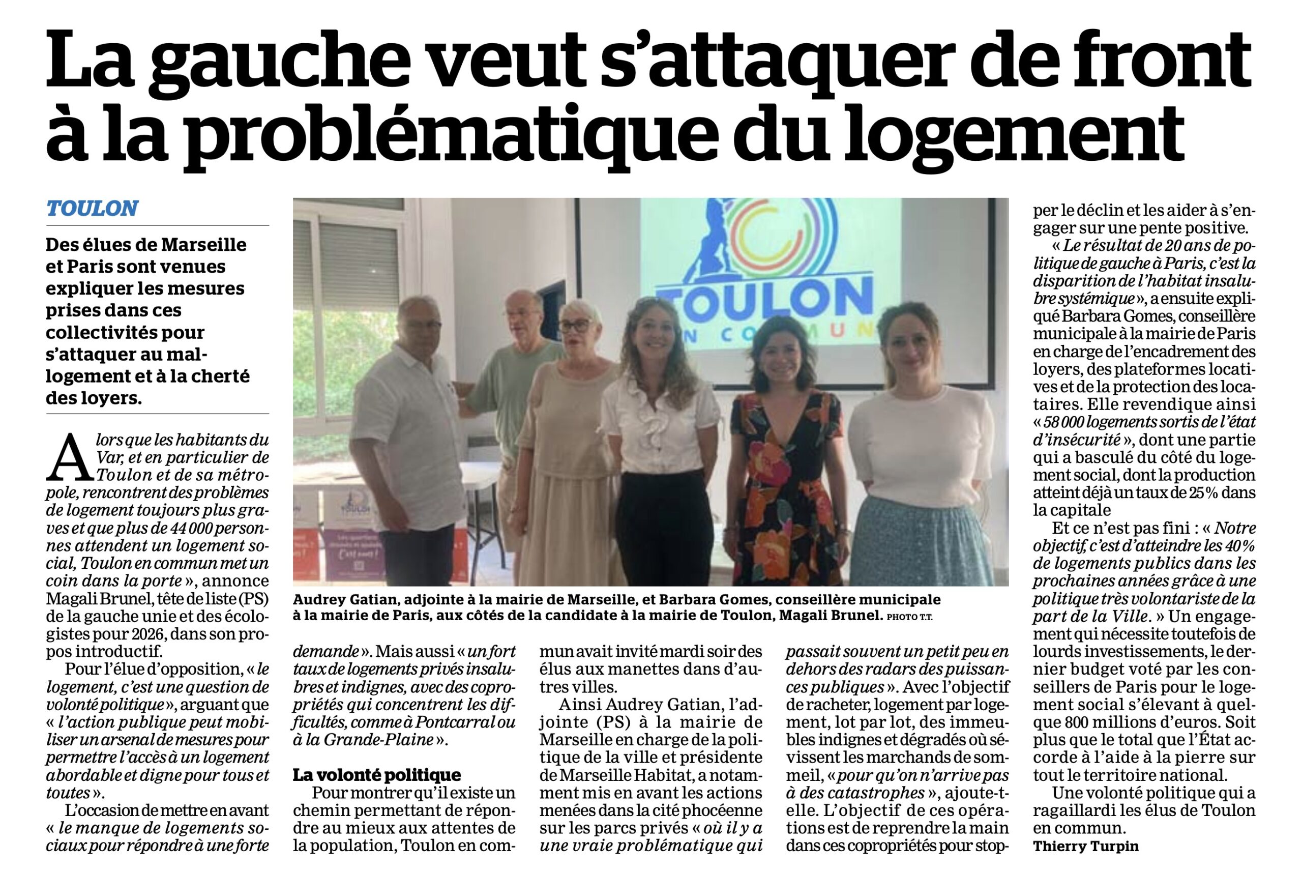 La gauche veut s'attaquer de front à la problématique du logement à Toulon